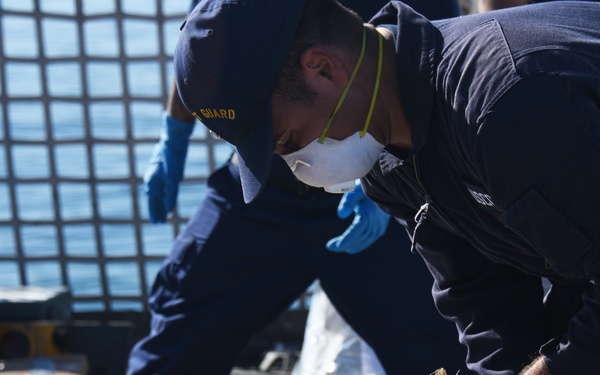 Coast Guard Cutter Active offloads 9,000 lbs. of cocaine; worth an estimated $159M