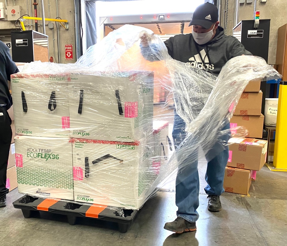 Operation Warp Speed DLA Distribution ships Moderna vaccine to troops overseas