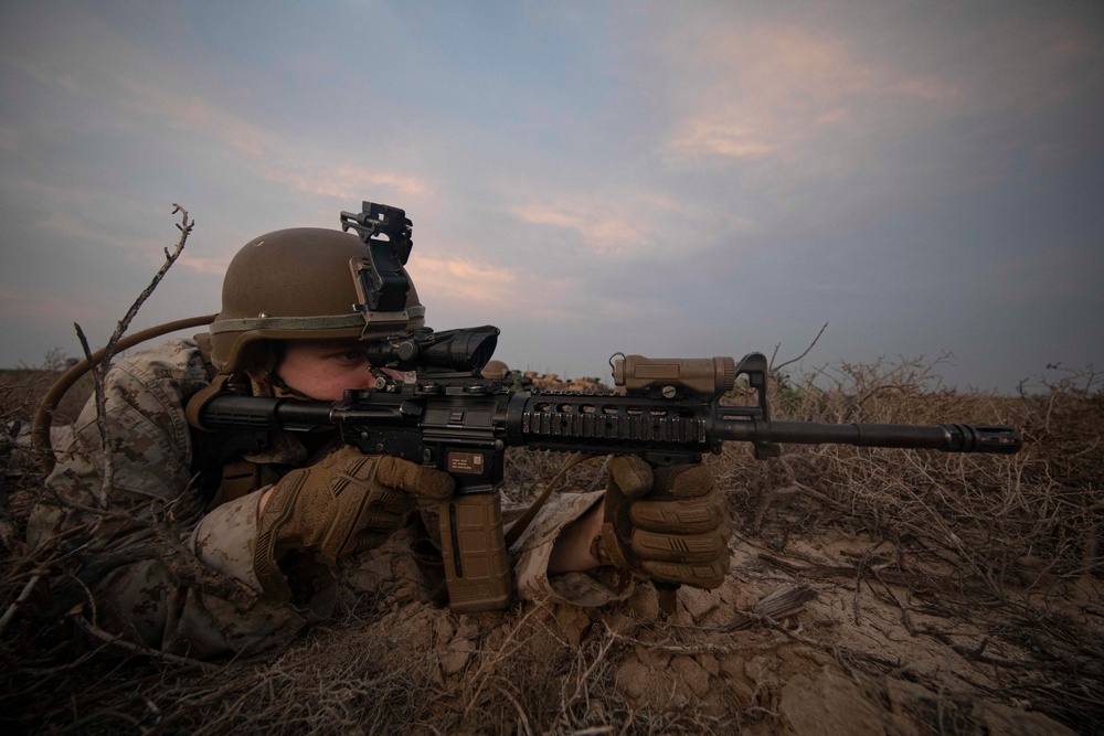 Marines assigned to 26 MEU conduct training