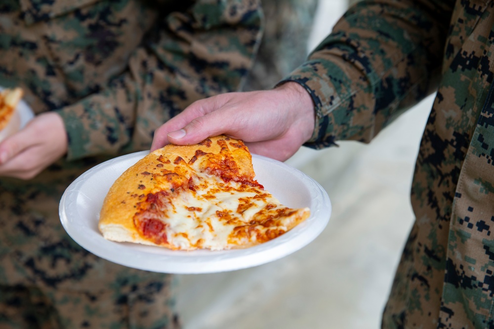 American Red Cross Delivers Care Packages and Pizza to Marines