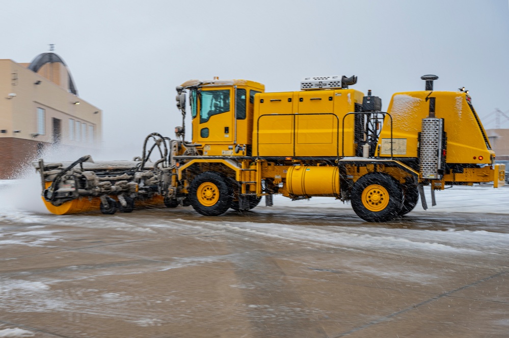 Snow broom flight line