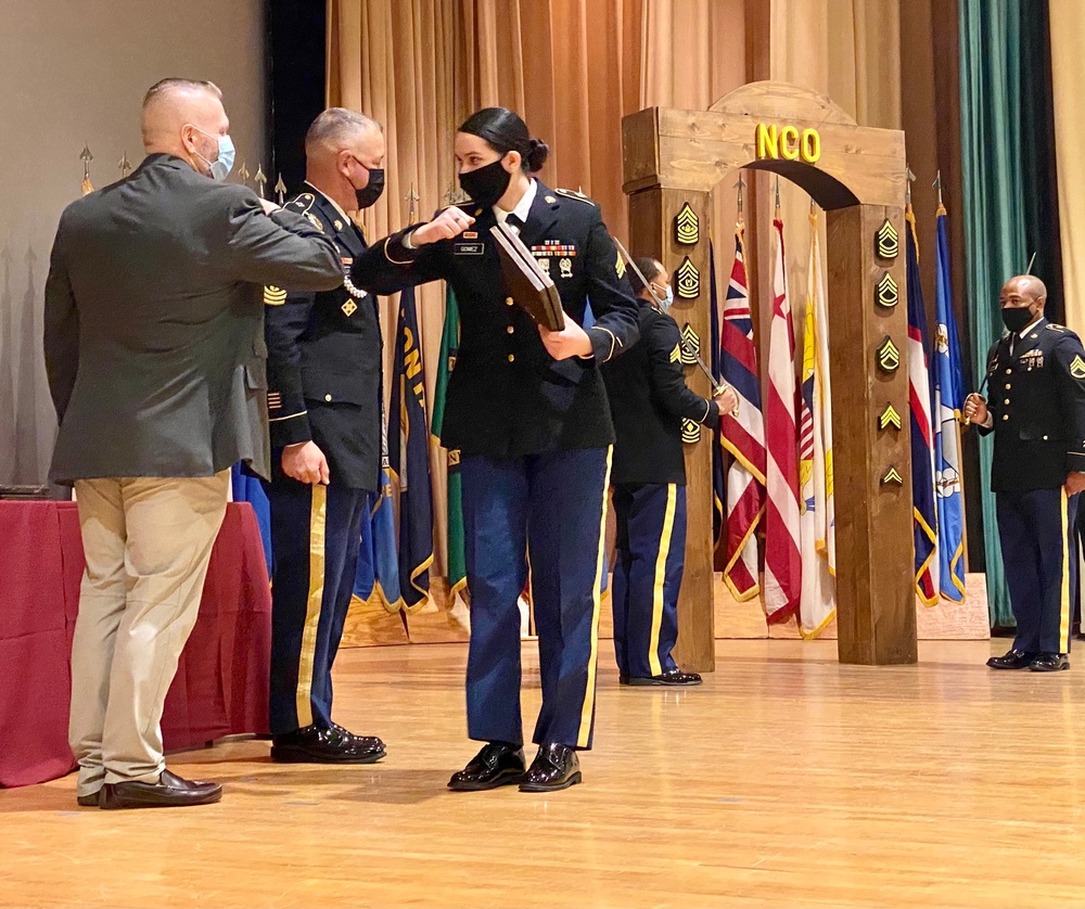 Sergeants from BJACH accept charge to lead at NCO Induction