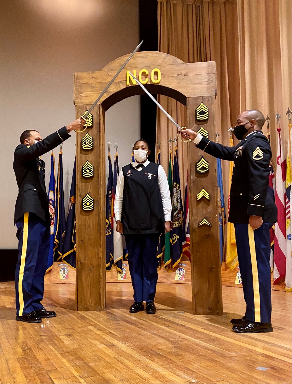 Sergeants from BJACH accept charge to lead at NCO Induction