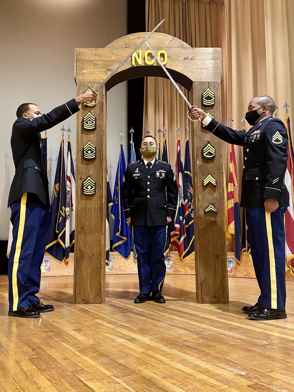 Sergeants from BJACH accept charge to lead at NCO Induction