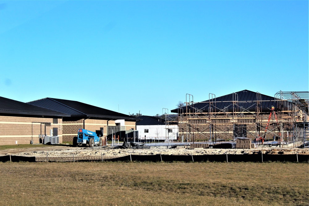 Last of 6 new simulations buildings under construction at Fort McCoy