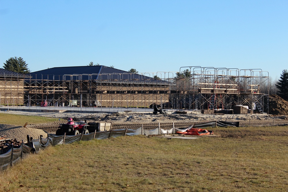 Last of 6 new simulations buildings under construction at Fort McCoy
