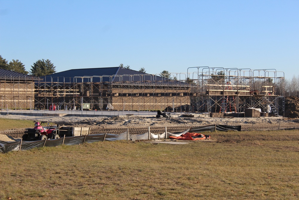 Last of 6 new simulations buildings under construction at Fort McCoy