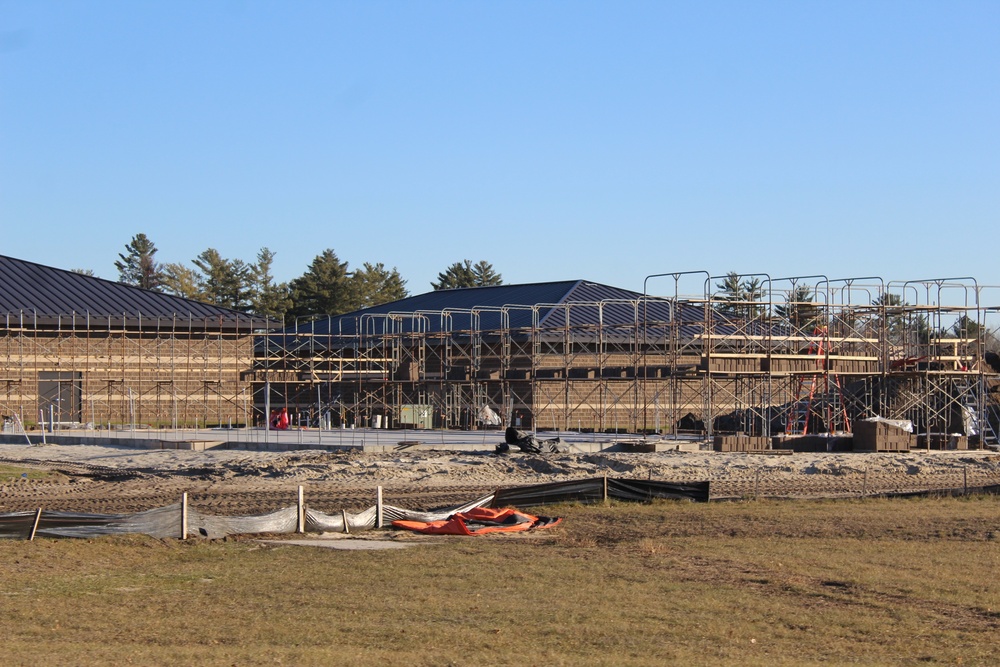 Last of 6 new simulations buildings under construction at Fort McCoy