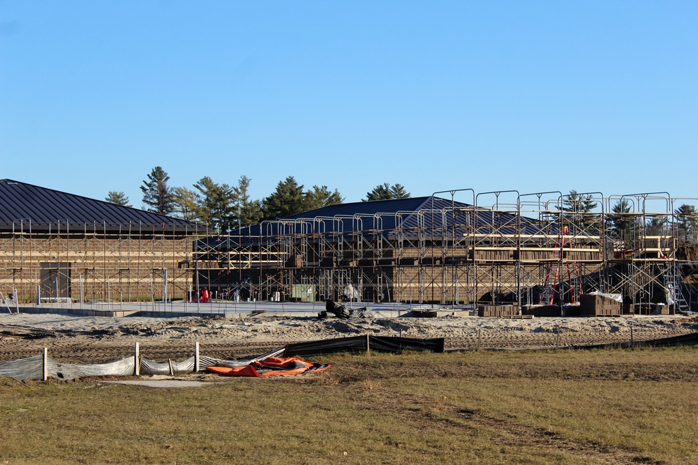 Last of 6 new simulations buildings under construction at Fort McCoy