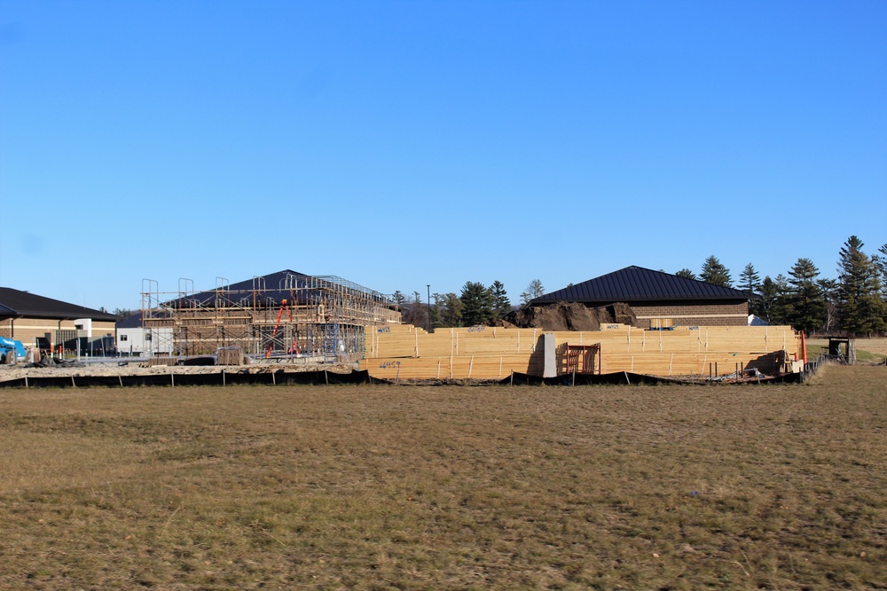 Last of 6 new simulations buildings under construction at Fort McCoy