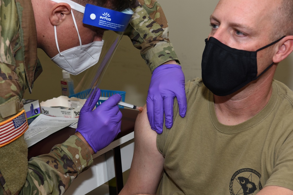 South Carolina National Guard administers its first Moderna COVID-19 vaccinations