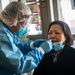 Combat Medics conduct COVID-19 test to Vet Home Staff