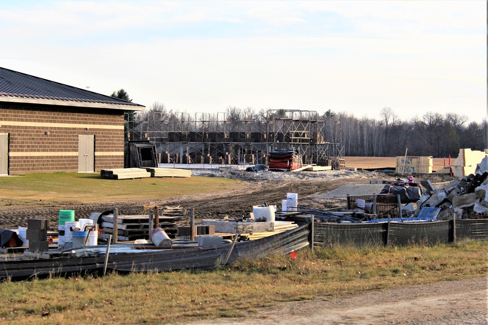 Last of 6 new simulations buildings under construction at Fort McCoy