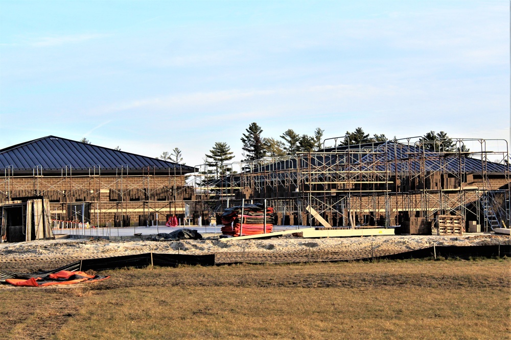 Last of 6 new simulations buildings under construction at Fort McCoy