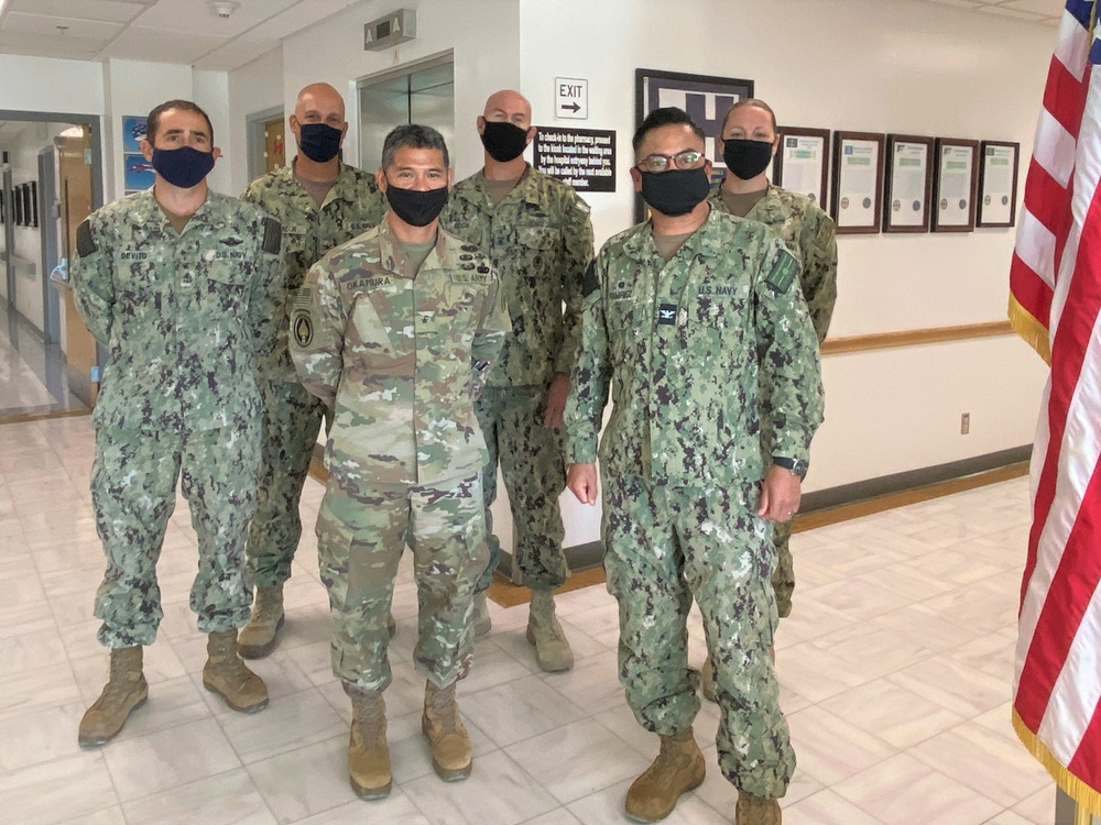 Brig. Gen. Lance Okamura, Joint Task Force Guantanamo Deputy Commander, visits US Naval Hospital