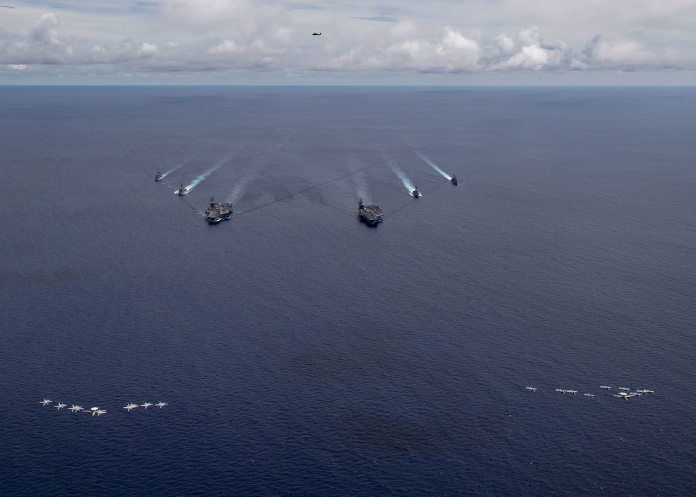 Nimitz Participates In Dual Carrier Operations In The Philipine Sea