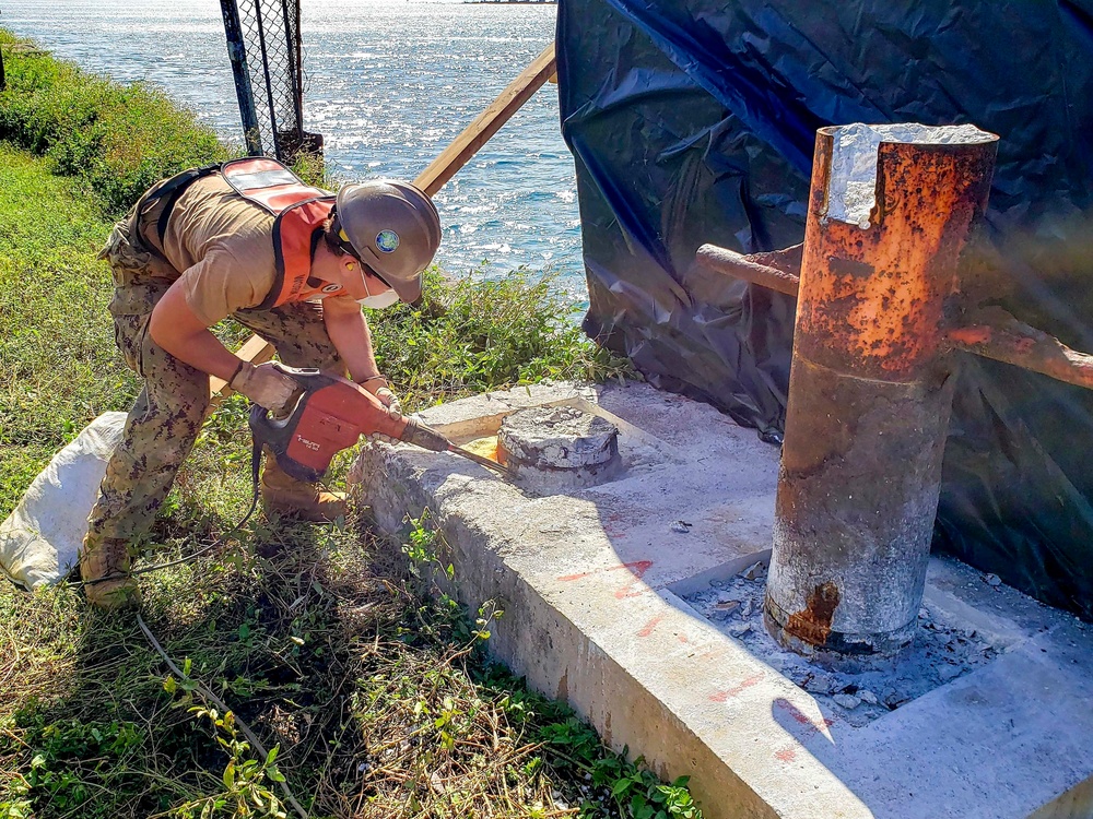 Seabees Begin Tinian Harbor Improvements