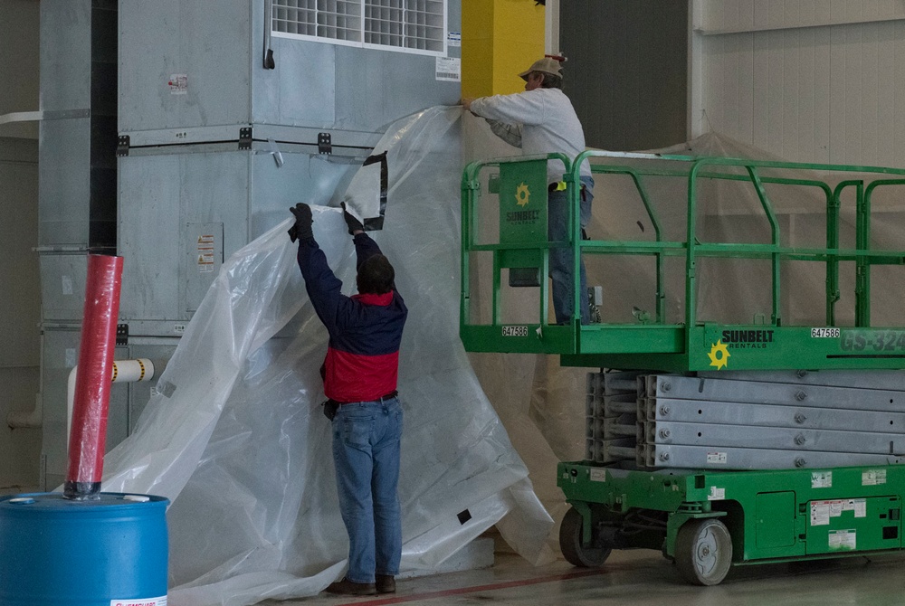 Duke Field fuel cell hangar fire suppression test marks final steps towards renovation completion