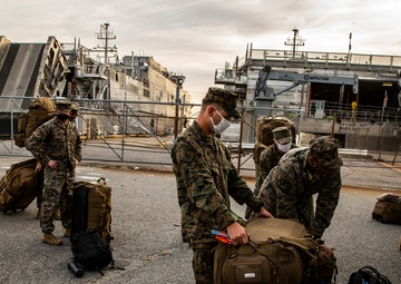 Task force US Marines return from USNS Burlington deployment