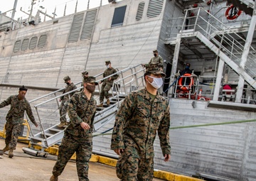 Task force US Marines return from USNS Burlington deployment