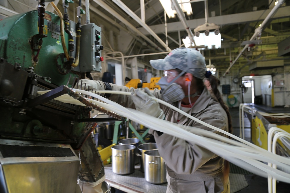 Solvent propellant cutting at Radford Army Ammunition Plant