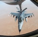 B-52 Stratofortress and F-16 Fighting Falcon fly over U.S. Central Command