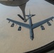 B-52 Stratofortress and F-16 Fighting Falcon fly over U.S. Central Command
