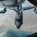 B-52 Stratofortress and F-16 Fighting Falcon fly over U.S. Central Command