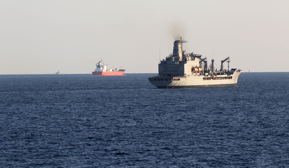 USNS Leroy Grumman (T-AO 195) transits the Strait of Hormuz