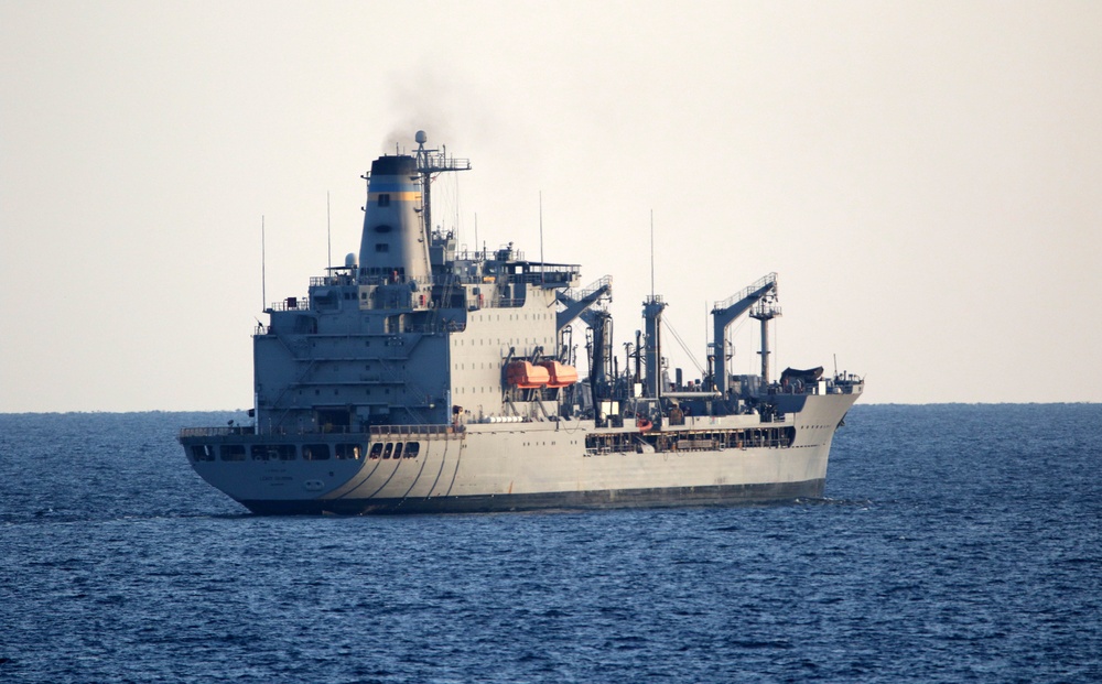USNS Leroy Grumman (T-AO 195) transits the Strait of Hormuz