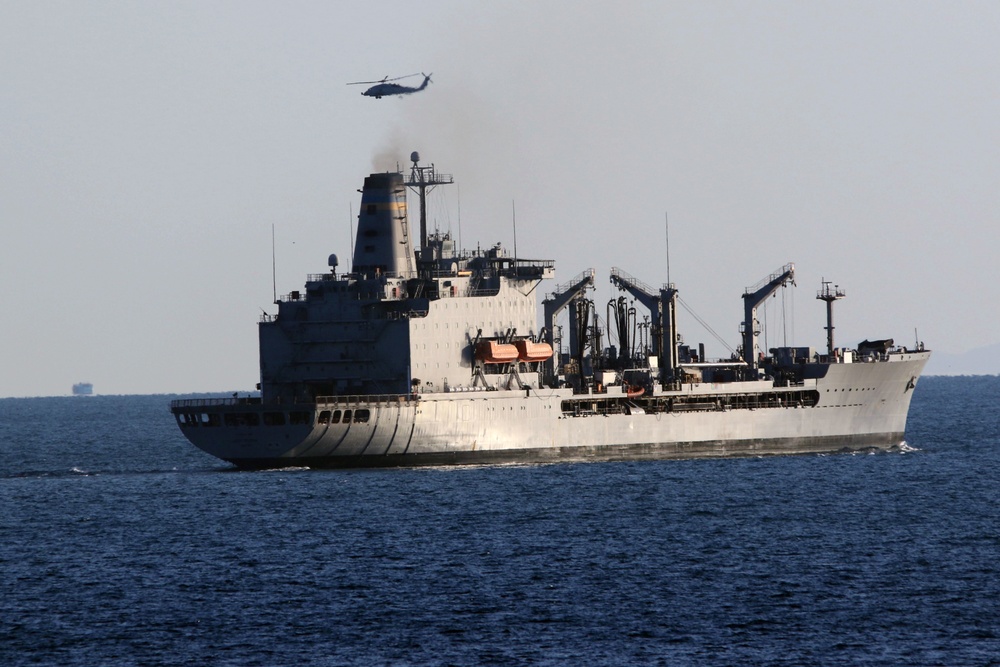 USNS Leroy Grumman (T-AO 195) transits the Strait of Hormuz