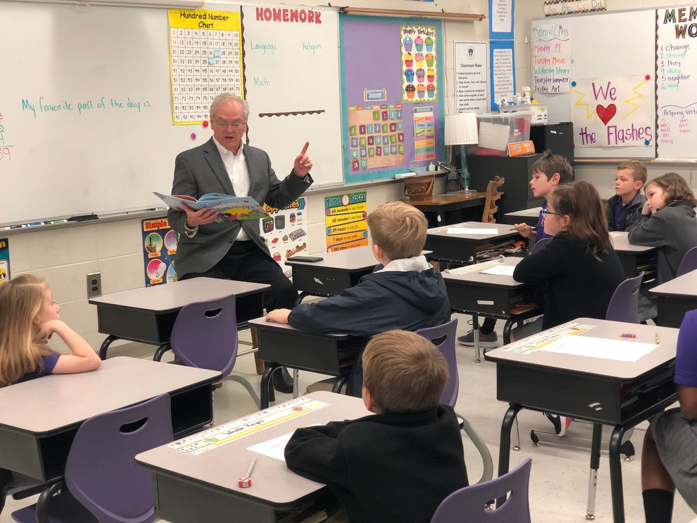 Tillotson visits local elementary school