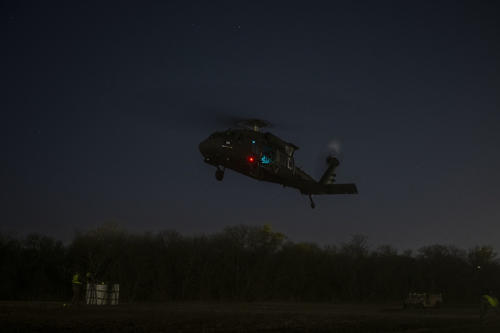 74th Aerial Port Squadron and Texas Army National Guard helicopter rigging mission