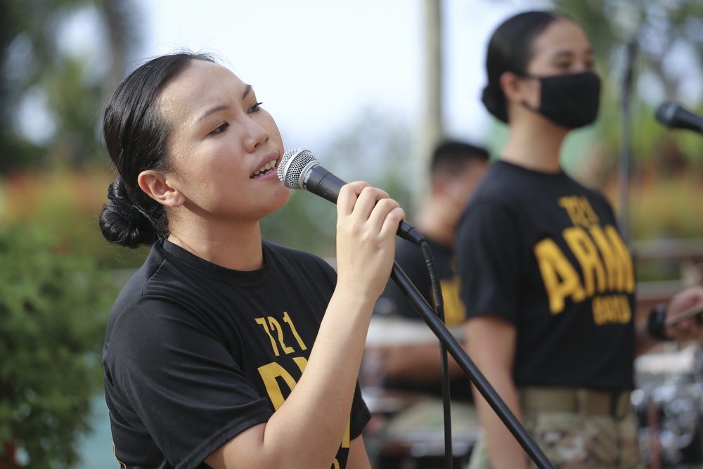 Guam Guard Band Performs for Quarantine Guests