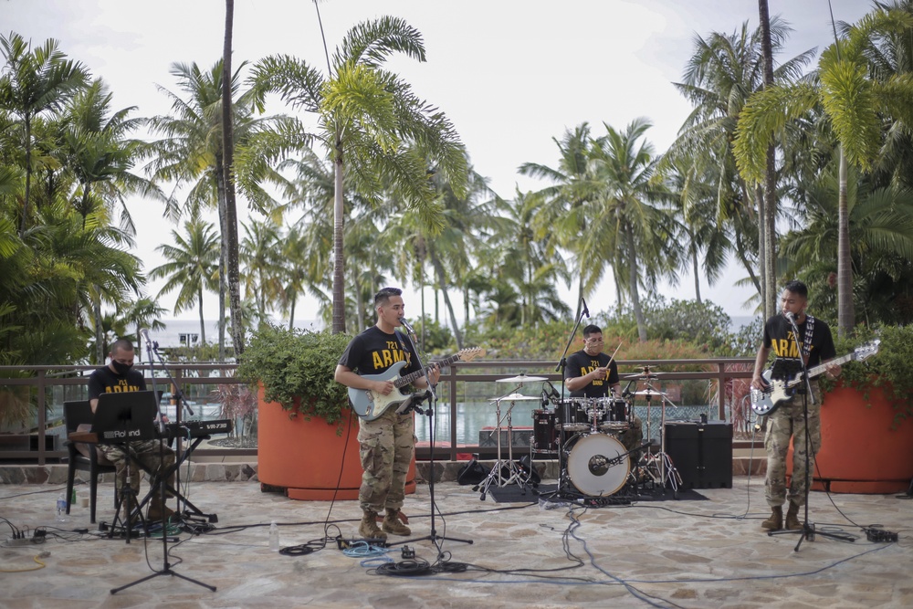 Guam Guard Band Performs for Quarantine Guests