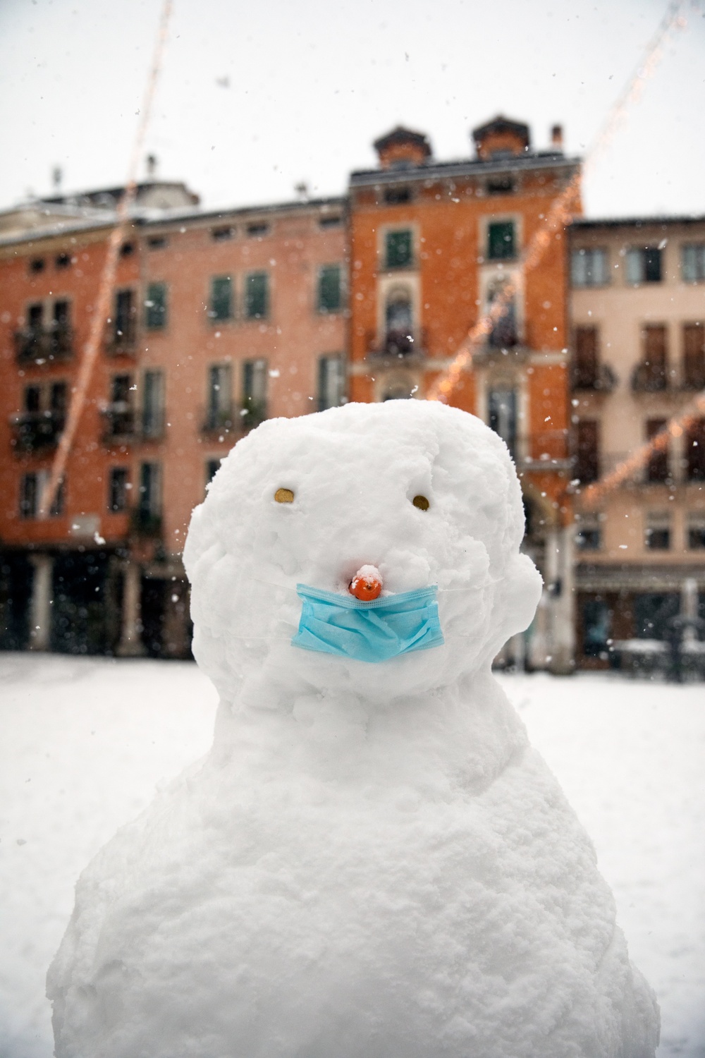 Winter Snowfall in Vicenza, Italy