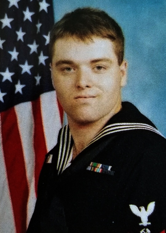 Portrait of Hull Maintenance Technician 3rd Class Kenneith E. Clodfelter