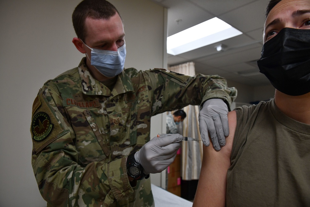 Airmen, mission essential personnel at Whiteman Air Force Base receive COVID-19 vaccine on New Years Eve