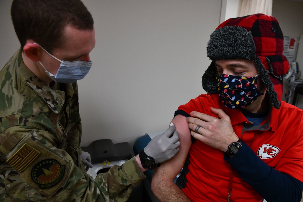 Airmen, mission essential personnel at Whiteman Air Force Base receive COVID-19 vaccine on New Years Eve