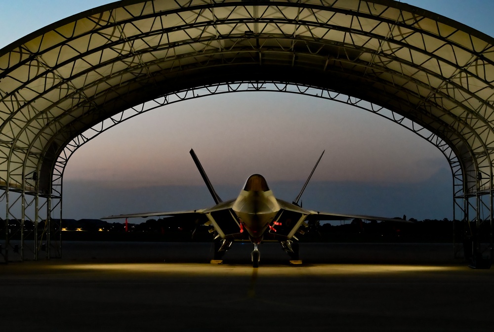 F22s Practice Night Flying Ops