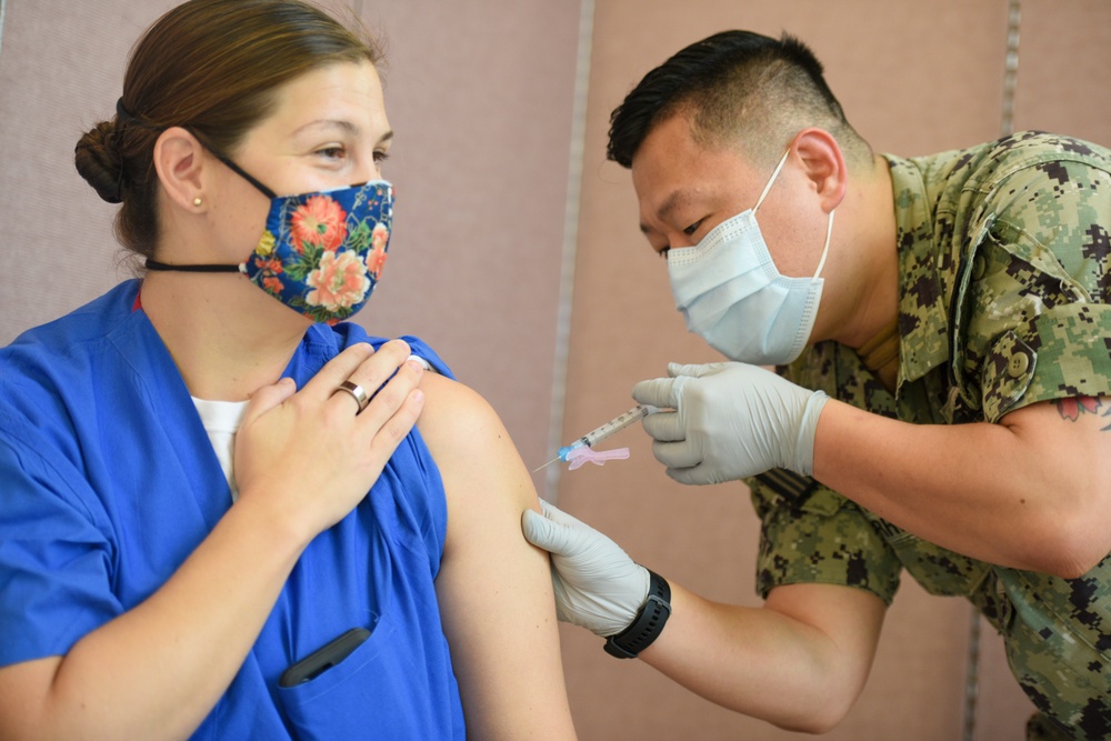 U.S. Naval Hospital Guam Healthcare Providers Receive COVID-19 Vaccine