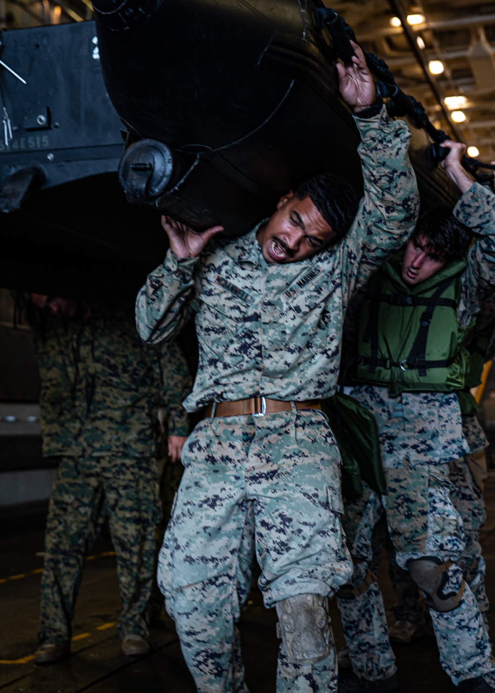 BLT 1/4 Marines prepare small boats for training aboard USS San Diego