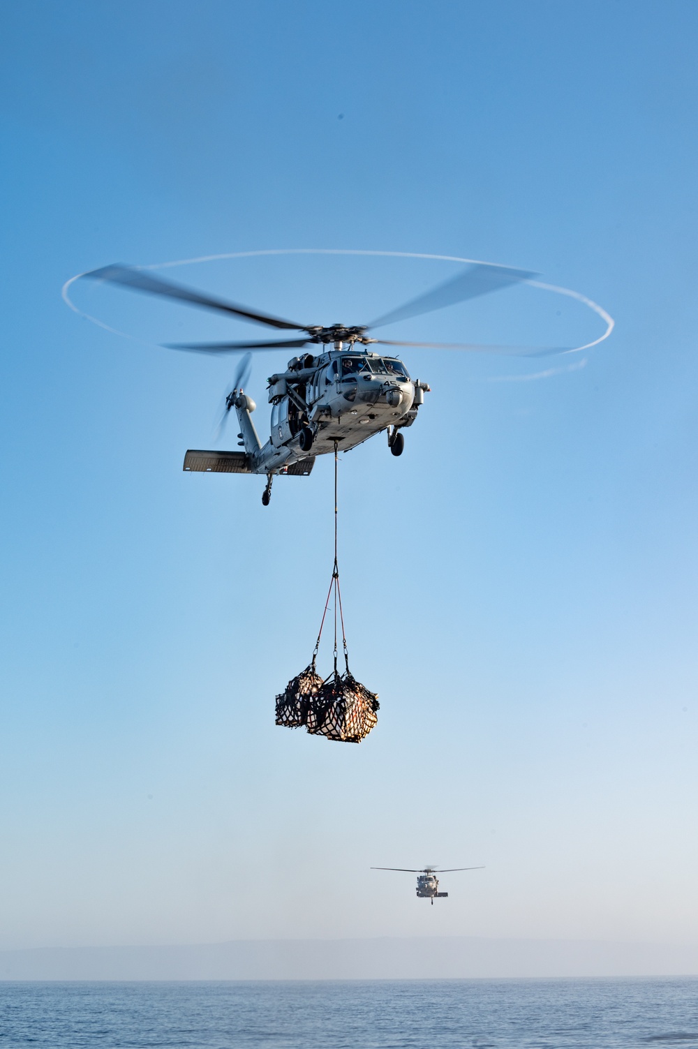 USS San Diego receives replenishment from USNS Guadalupe