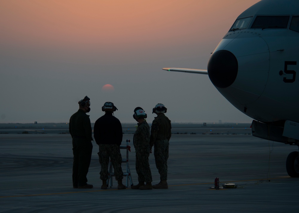 VP-8 Sailors Observe the Sunrise