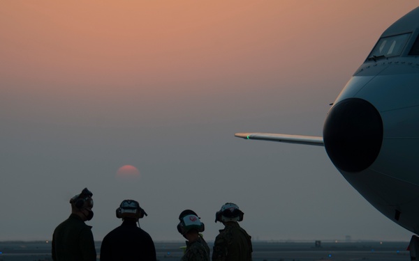 VP-8 Sailors Observe the Sunrise