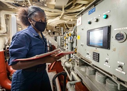 Machinist Mate 3rd Class Jasmine Booker serves aboard Johm S. McCain
