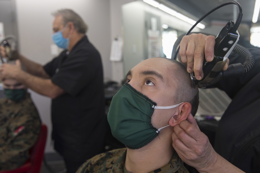 Alpha Company PX visit and Haircuts