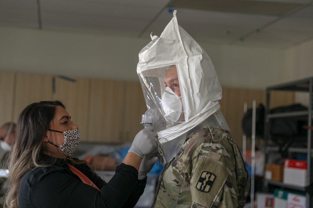 Service members train at Riverside University Health Care System, California