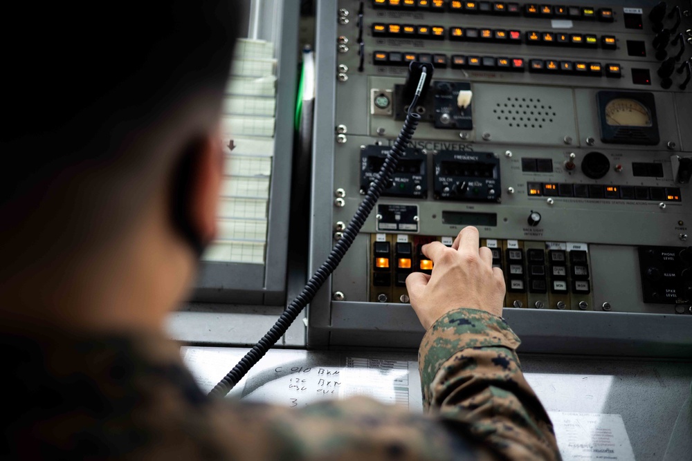 Air Traffic Controllers with H&amp;HS keep the aircraft moving aboard MCAS Futenma