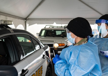 Maryland National Guard personnel administer COVID-19 vaccine to Charles County first responders